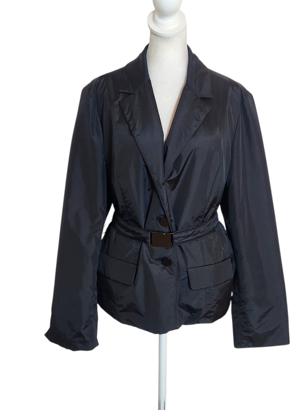 Talbots Petites Black Belted Blazer Style Jacket Size 16 Petite
